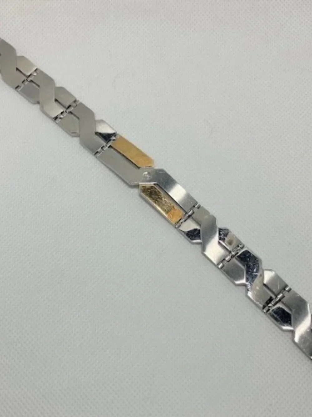 Dolan Bullock Vintage Mens Milan Diamond Two-Tone Bracelet 18k Stainless Steel